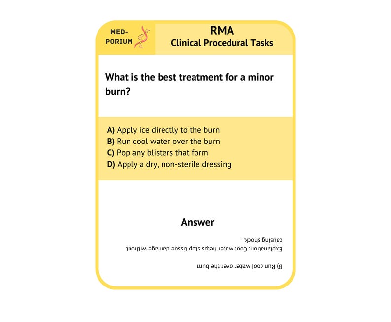 RMA (AMT) Exam Flashcards: Clinical Procedural Tasks - Etsy