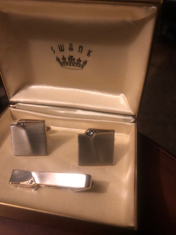 Art Deco Swank cufflinks and tie clip