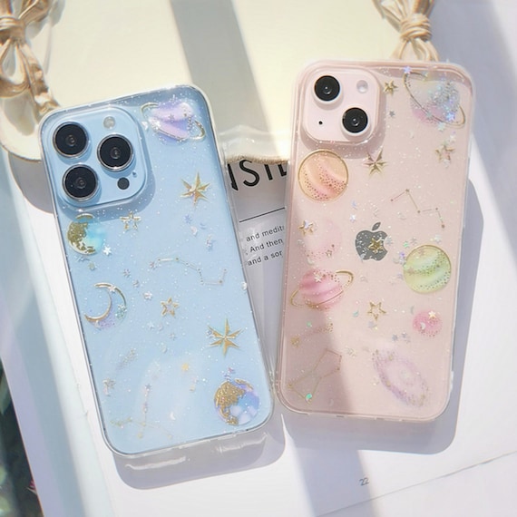 iPhone 11 Cute Pink Stuff For Girls & Moon Lover Aesthetic Moon Phase Case