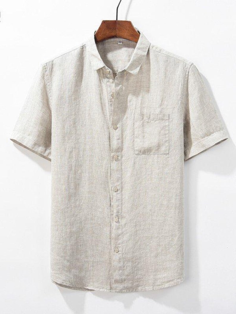 Father's Day Gift Linen Shirt for Men Casual Blouse - Etsy