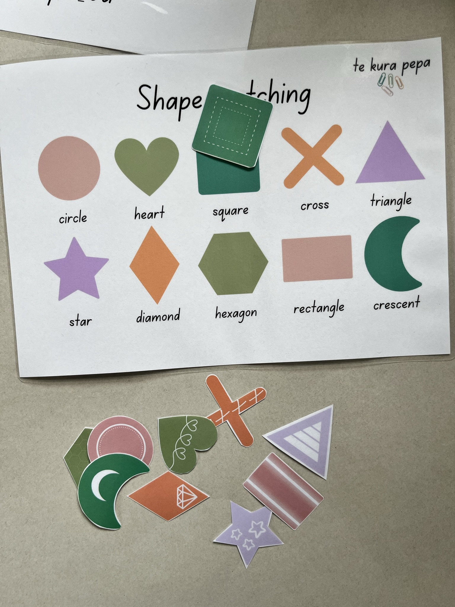 Printable Shape Matching Game, English - Etsy