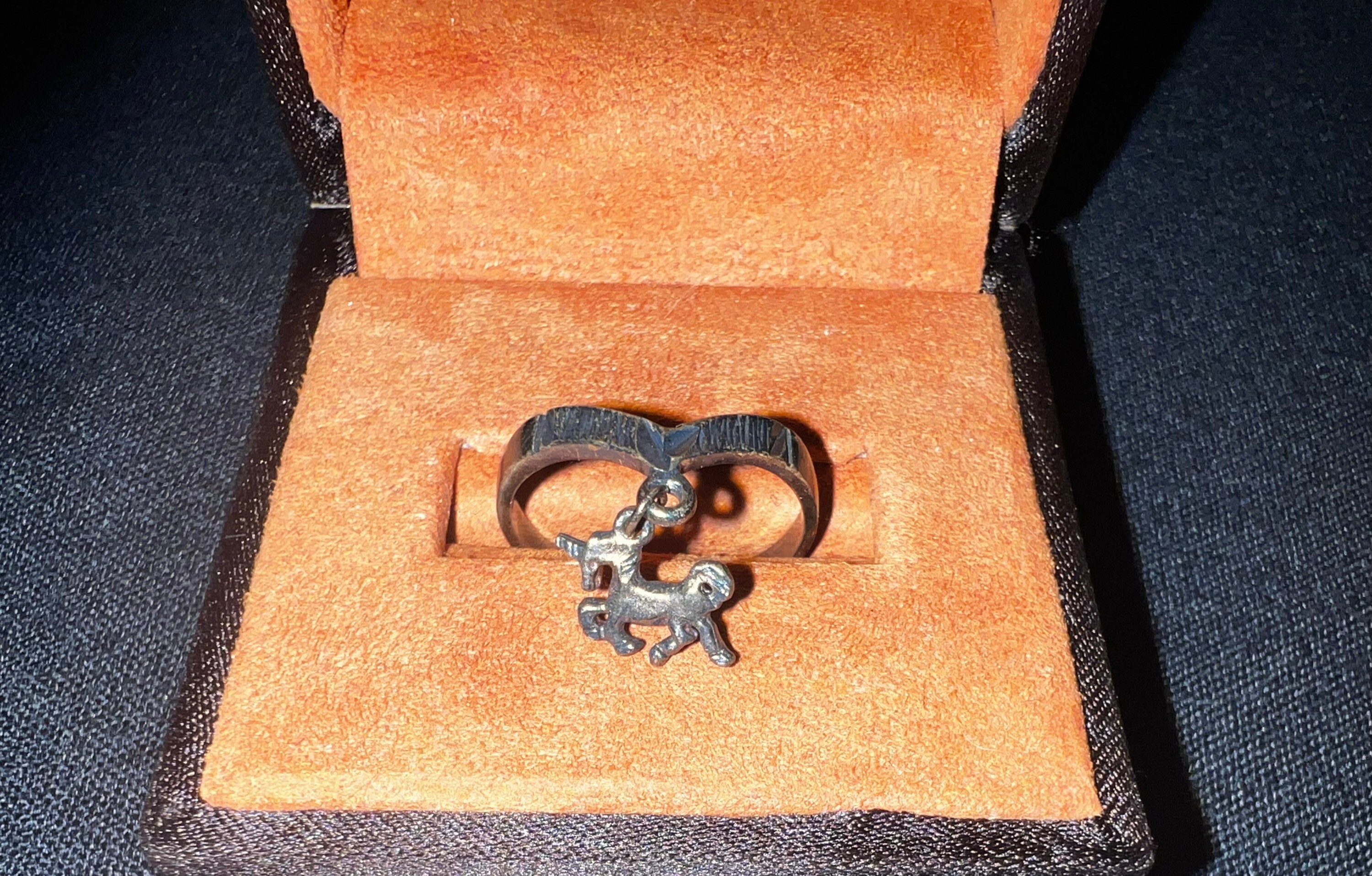 Vintage Sterling Silver Rare Unicorn Ring Size 7 Etsy