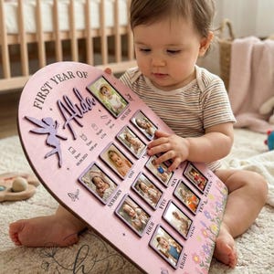 Personalized Fairy Nursery Milestone Board, My First Year Photo Display, Butterfly 12 Month Frame, 1st Birthday Sign, Baby Keepsake Gift