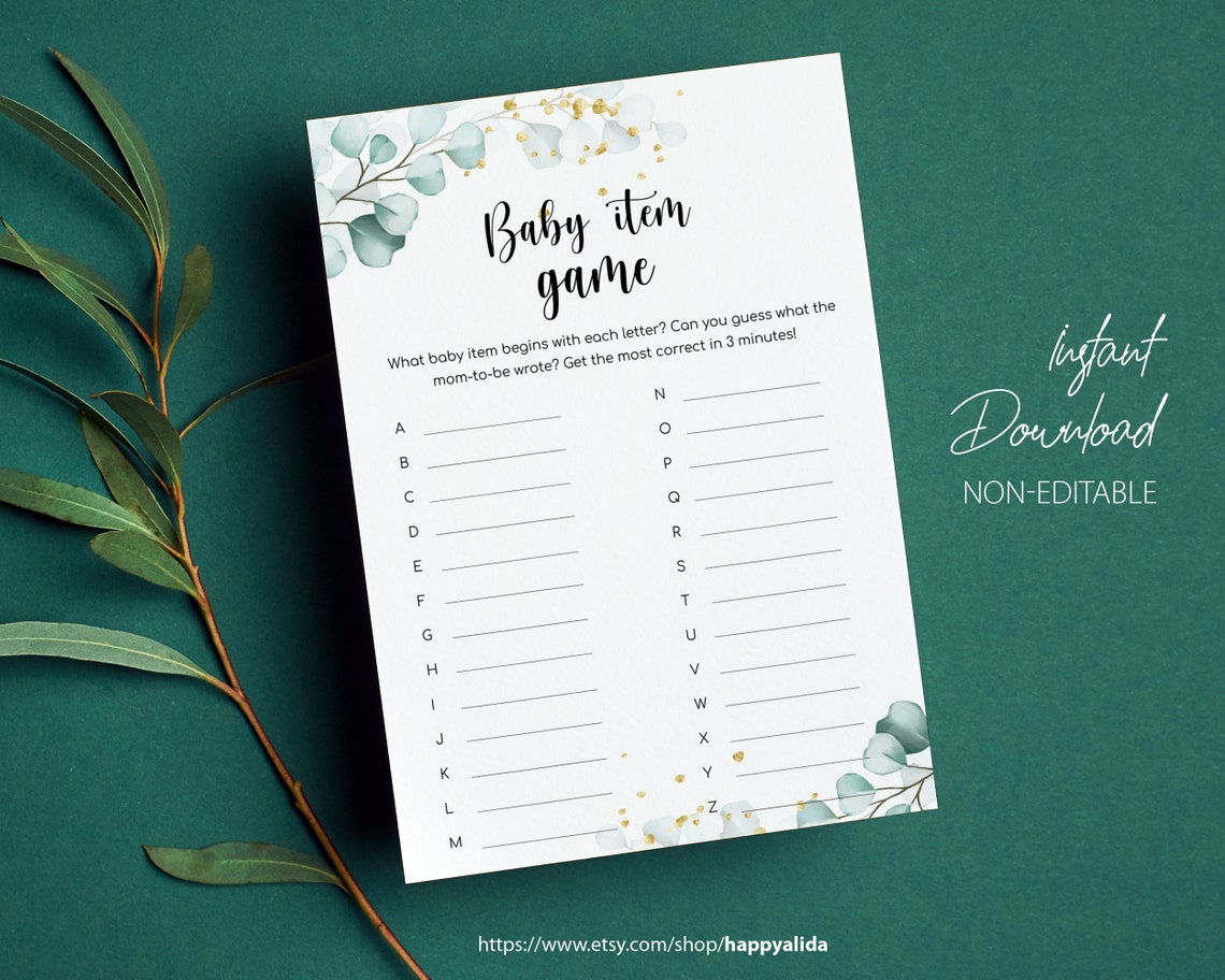 Printable Baby Item ABC Game Printable Alphabet Race Game - Etsy