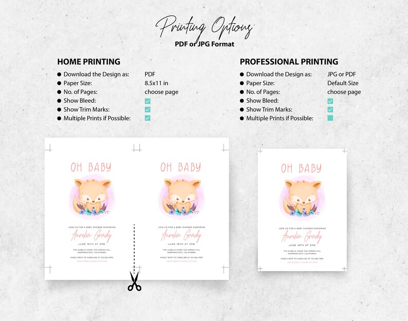 Editable Fox Baby Shower Invitation, Fox Themed Baby Shower, Oh Baby ...