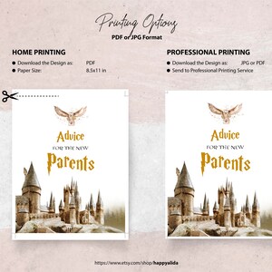 Printable Wizard Advice for the Parents-to-be Cards and Sign Baby ...
