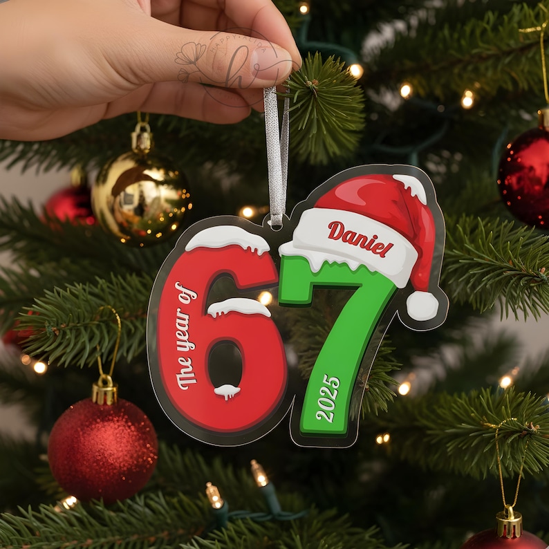 Custom Name '67' Ornament 2025, Personalized Six Seven Teenager ...