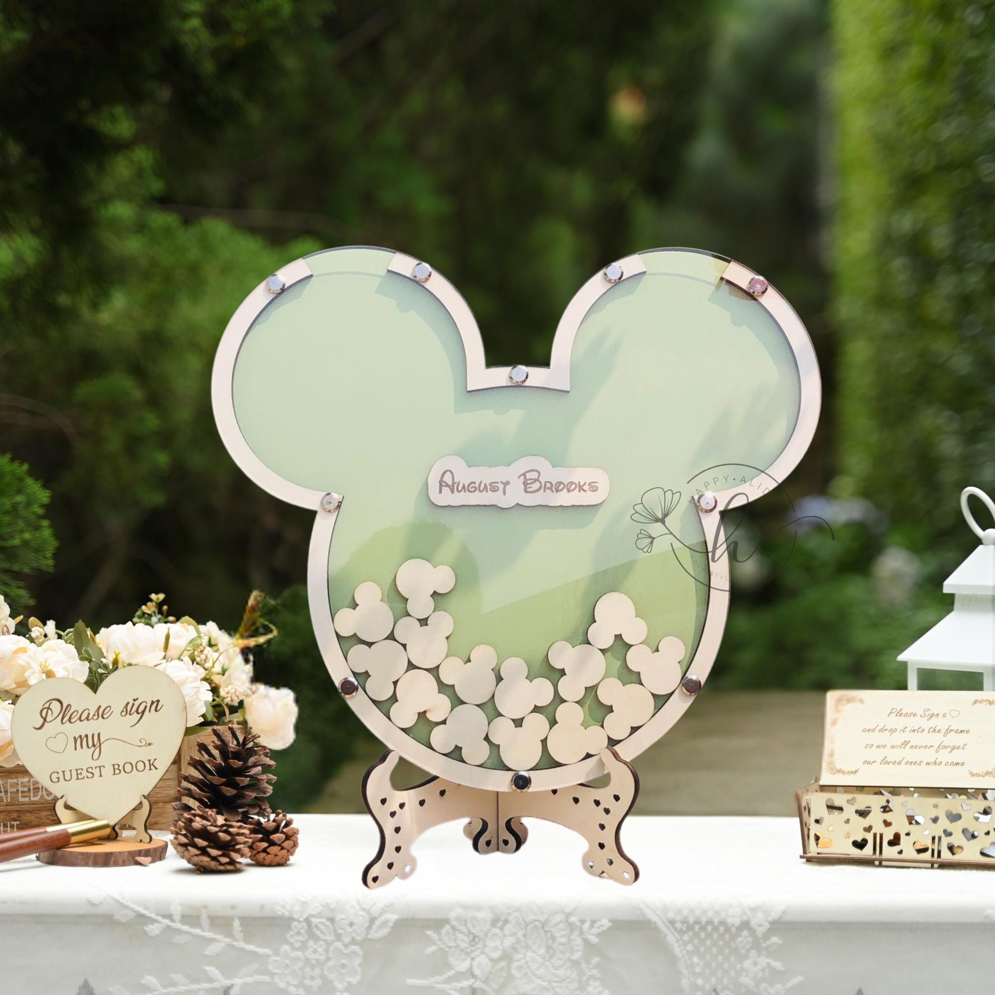 Custom Mouse Baby Shower Guest Book Alternative Babyland Baby Shower Decoration, Guest Book for Baby Shower First Birthday Baby Shower Decor