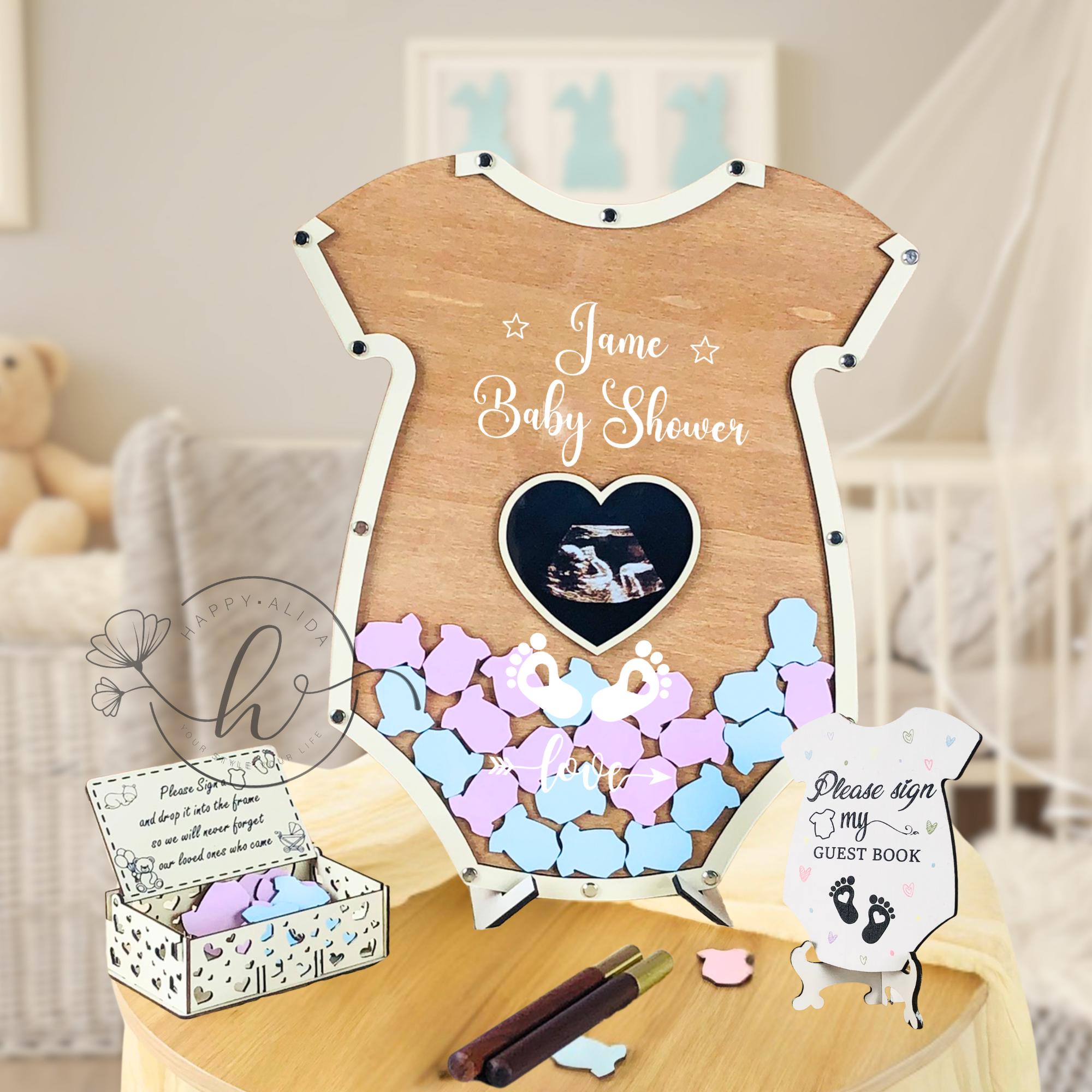 Bodysuit Guestbook for Baby Shower Custom Guest Book Alternative for Baby Shower First Birthday, Personalized Photo Baby Shower Guest Book
