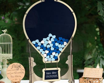 Personalized Hot Air Balloon Baby Shower Guest Book Air Balloon Theme Favors Air Balloon Baby Shower Drop Box Sign Baby Shower Decorations