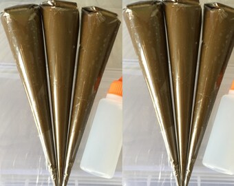 6 cones with henna applicator for natural tattoo ink henna paste