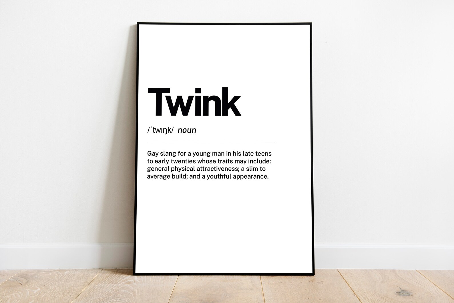Twink Definition Print Gay Art Print Home Decor Queer Etsy