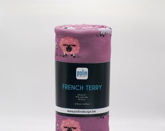 French Terry Mouton Mauve - 50 x 145cm