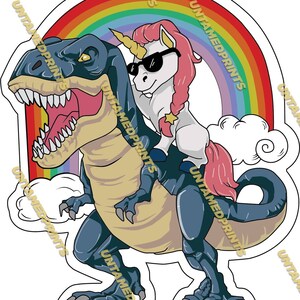 Unicorn Riding Dinosaur