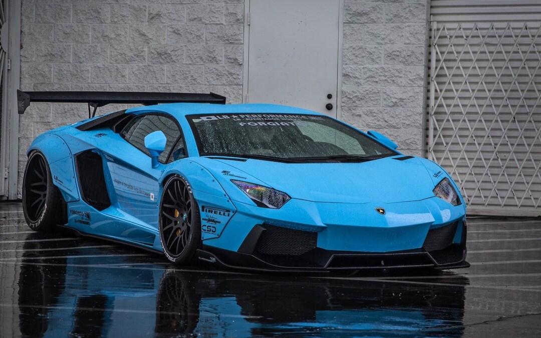 Lamborghini Aventador Blue A5, A4, A3, A2, A1, A0 - Etsy