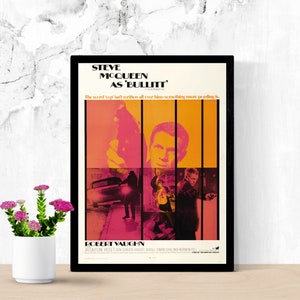 Bullitt Steve McQueen (1968) Vintage Classic Movie Poster Print A5, A4, A3, A2, A1, A0