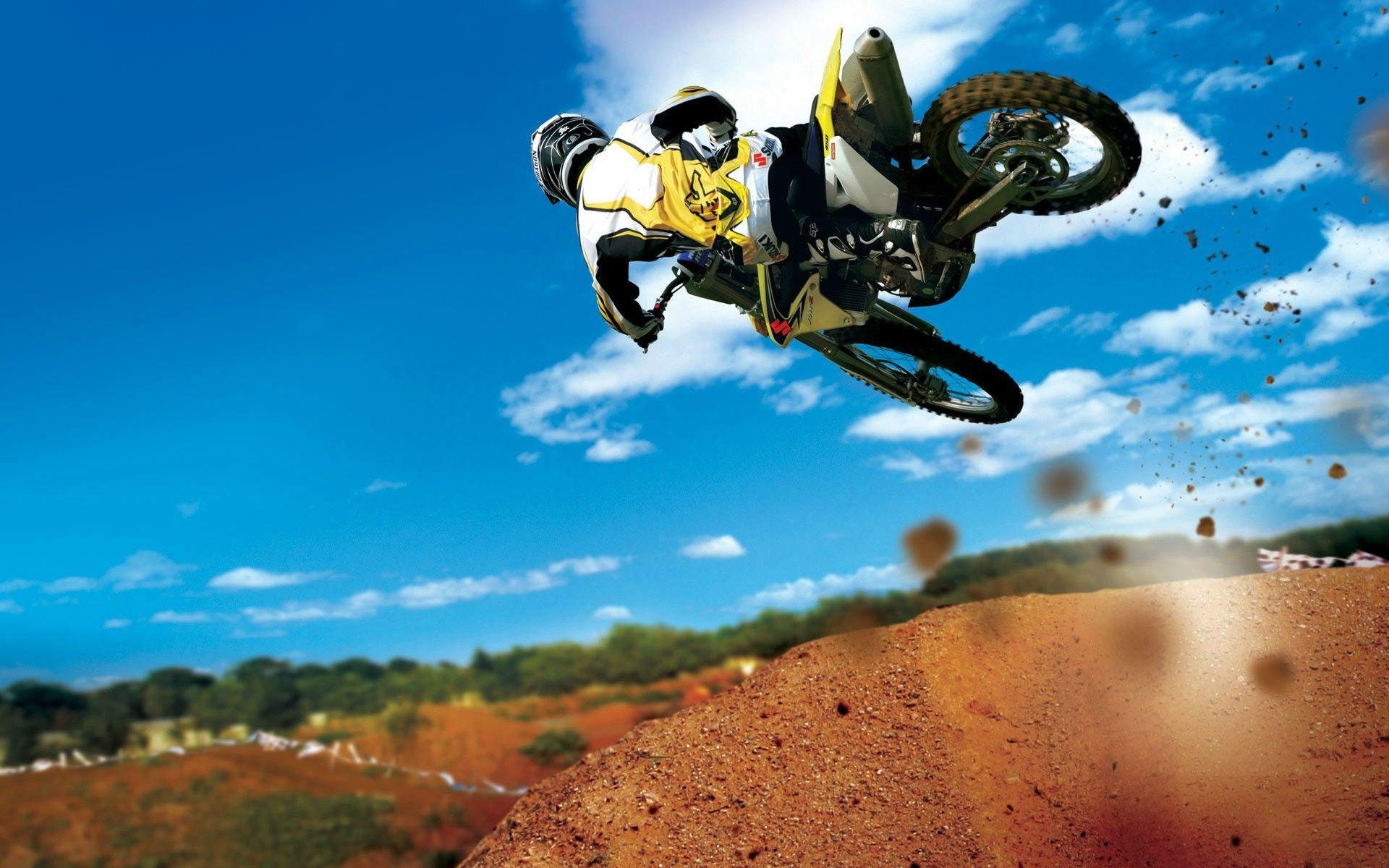 Motocross Dirt Bike Stunt Jump Desert Poster Wall Art Print Sizes A4 A2 A1  A0