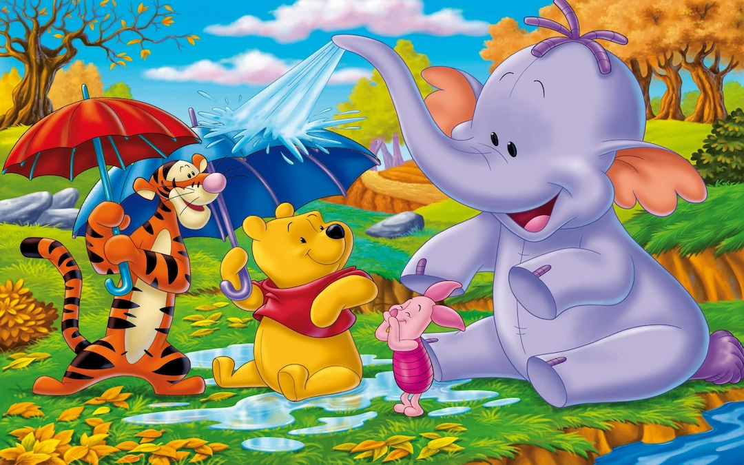Winnie the Pooh Piglet Elephant Poster A5 A4 A3 A2 A1 - Etsy