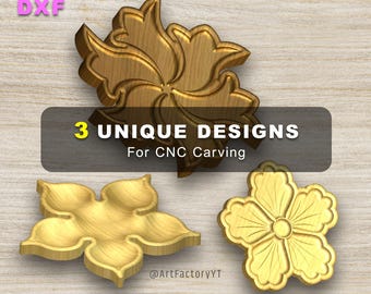 Serving Tray CNC Files – 3 Unique Floral Designs (STL & DXF)