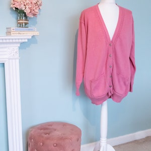 cardigan en tricot rose Laura Ashley en coton vintage image 2