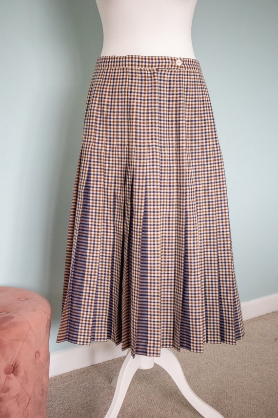 Aquascutum 1970’s vintage check pleated reversible