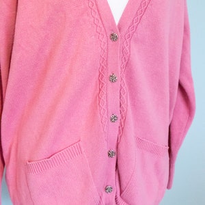 cardigan en tricot rose Laura Ashley en coton vintage image 7