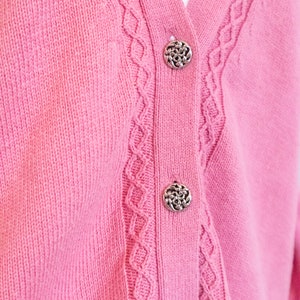 cardigan en tricot rose Laura Ashley en coton vintage image 3