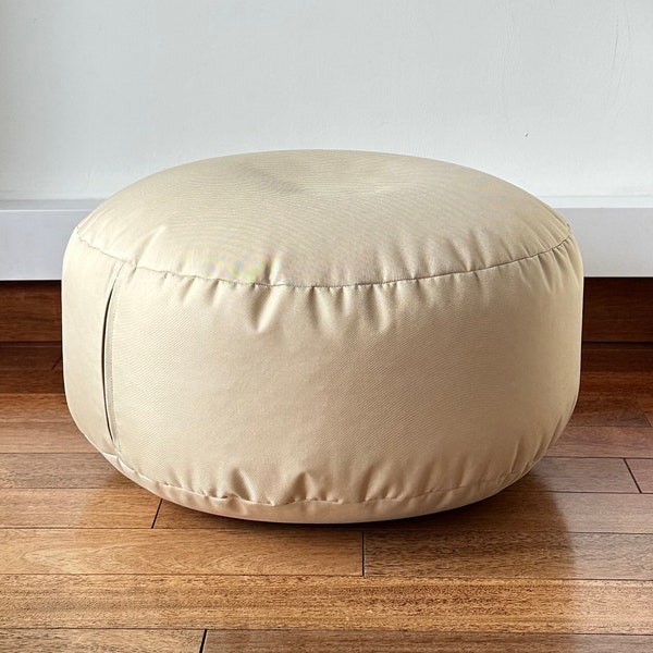 Pouf rond ottoman - Pouf rond - Insert en tissu imperméable pour pouf avec boules en polystyrène - Repose-pieds rond