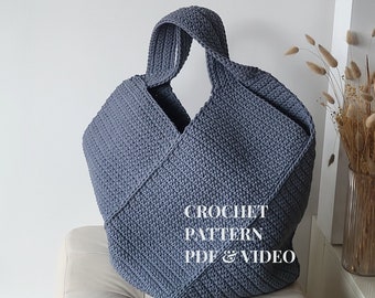 Crochet Tote Bag Pattern: Reusable Shoulder Bag (PDF)