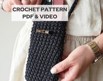 Crochet Phone Bag Pattern: Beginner Crossbody Pouch (PDF Pattern)