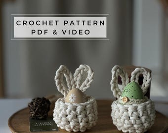Häkelanleitung für Osterhasen Eierbecher: Anfänger Frühling (PDF)