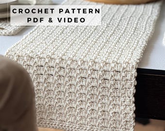 Crochet Table Runner Pattern, Modern Table Decor PDF