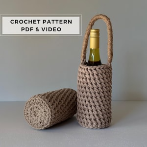 Crochet Wine Bottle Bag Pattern: DIY Boho Wine Tote (PDF Download)