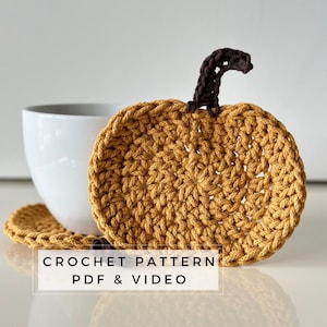Crochet Pumpkin coasters PATTERN - PDF Cute pumpkin mug rug pattern - Thanksgiving сrochet table decor for beginners - Easy crochet pattern