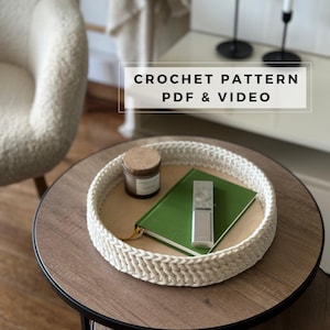 Crochet Tray Pattern - Easy Round Basket for Home Decor - Beginner Friendly Crochet PDF Tutorial
