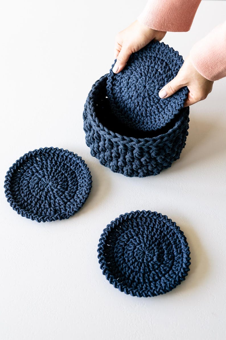 Easter Table Decor Crochet Pattern Set – Bunny Coasters with Holder, Egg Cup & Round Doily (4 PDF), Digital Download image 9