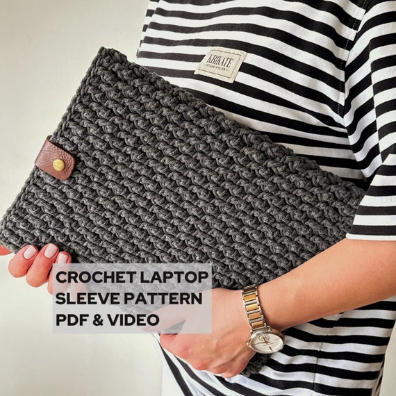 Crochet Laptop Sleeve Pattern: Beginner Computer Case (PDF)
