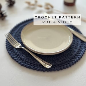 Patrón de mantel individual redondo de crochet: Decoración de mesa de Pascua para principiantes (Descargar PDF)