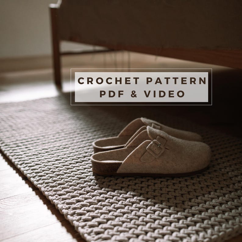 Crochet Rug Pattern PDF: Beginner-friendly Rectangular Design - Etsy