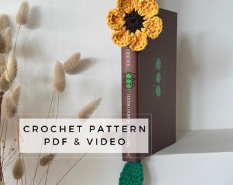 Crochet Flower Bookmark PATTERN: Beginner-Friendly PDF + Video