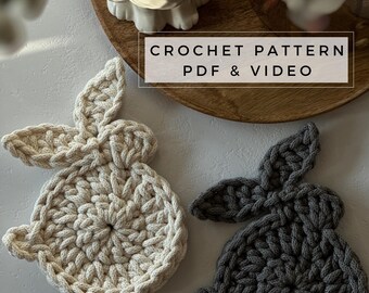 Crochet Easter Bunny Coaster Pattern: Beginner Spring Table Decor (PDF Pattern)