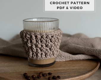 Beginner Crochet Coffee Cup Cozy Pattern (PDF Download)
