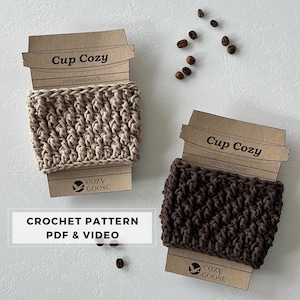 Patrón de funda de taza de crochet: Funda de café DIY fácil de usar (Patrón PDF)