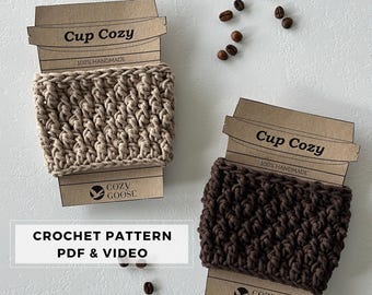Crochet Cup Cozy Pattern: Beginner-Friendly DIY Coffee Sleeve (PDF Pattern)