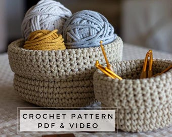 Crochet Basket Pattern: Small Foldover Design (PDF Pattern)