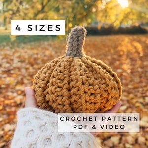 Gehaakt PATROON herfstpompoenen PDF 4 maten - Patroon gehaakte herfstpompoenen - Thanksgiving gehaakt tafeldecor - Halloween-pompoendecor