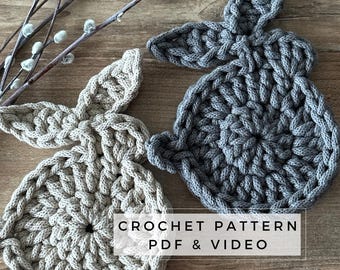 Crochet Easter Bunny Coaster Pattern: Beginner Spring Table Decor (PDF)