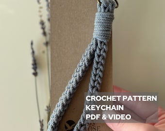 Crochet Keychain Wristlet Pattern: Boho Key Fob (PDF Pattern)