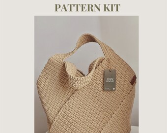 Kit de sac fourre-tout au crochet DIY - Kit d'artisanat au crochet pour adultes - Kit de motifs de sac au crochet - Cadeau pour les amateurs d'artisanat - Cadeau de kit de création DIY