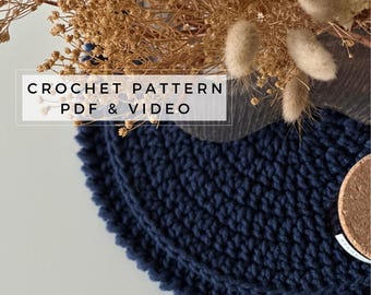 Crochet Placemat Pattern: Round Farmhouse Table Decor (PDF Pattern)